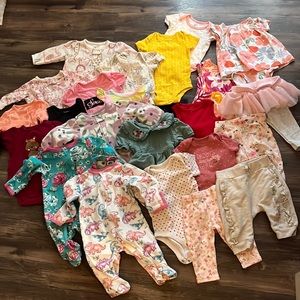 24 Piece Lot Set Baby Girl New Born and 0-3 month Lot All Super cute